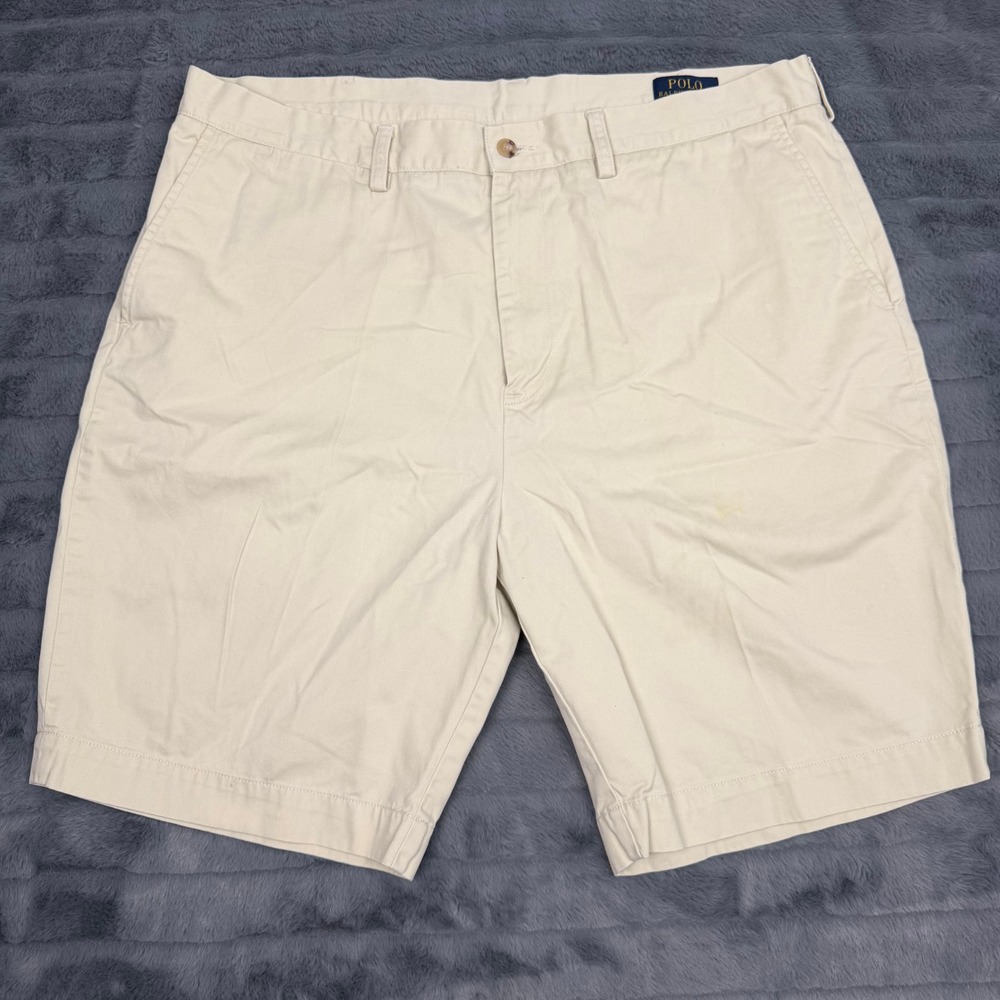 Polo Ralph Lauren Mens Classic Fit 9 Inseam Chino Shorts Tan Khaki Size 38
